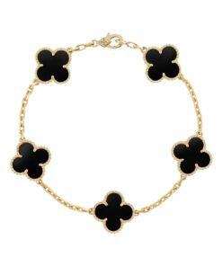 Alhambra Bracelet, 5 Motifs 18K Yellow Gold