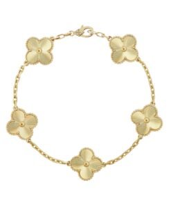 Alhambra Bracelet, 5 Motifs, Border of Golden Beads