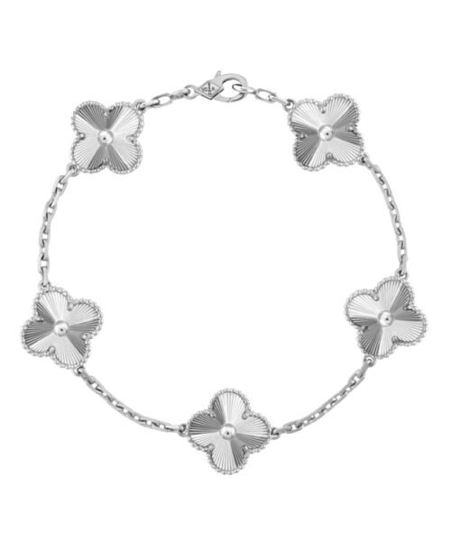 Alhambra Bracelet, 5 Motifs White Gold