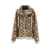 Plush Pattern Jacket Braun