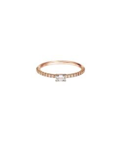 Spark Ring Rose Gold with an Emerald-Cut Diamond