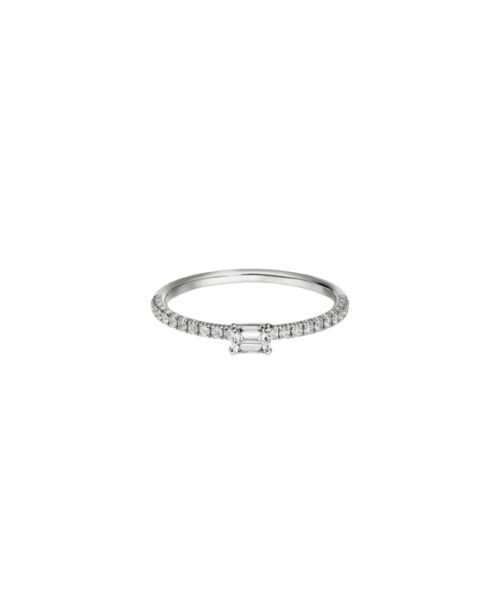 Spark Ring with an Emerald-Cut Diamond
