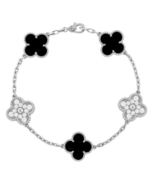 Alhambra Bracelet, 5 Motifs, Round Diamonds