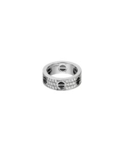 Love Ring, Diamond-Paved, Ceramic