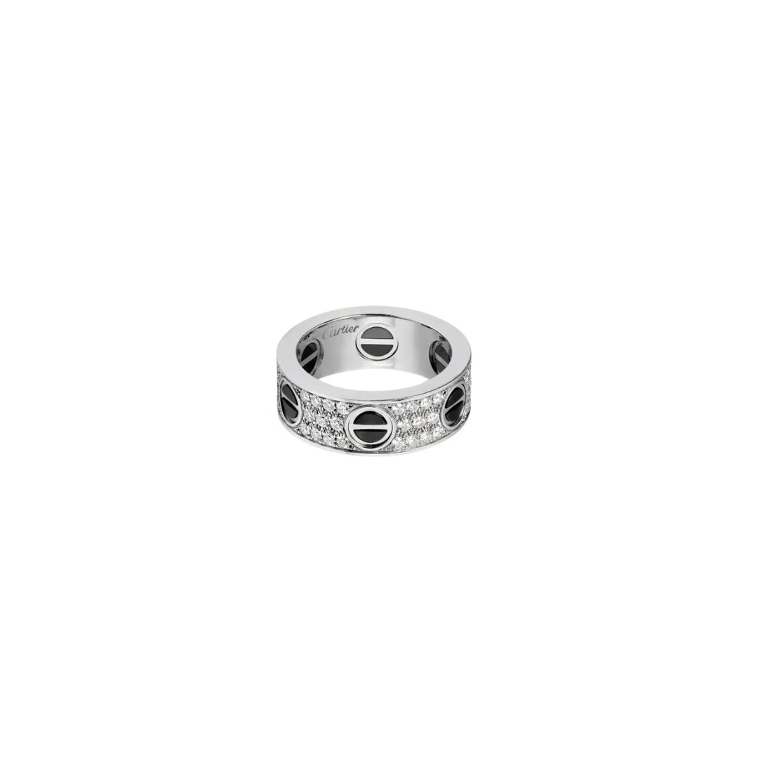 Love Ring, Diamond-Paved, Ceramic