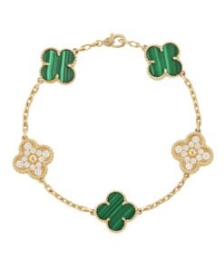 Bracelet, 5 Motifs, Yellow Gold, Round Diamonds