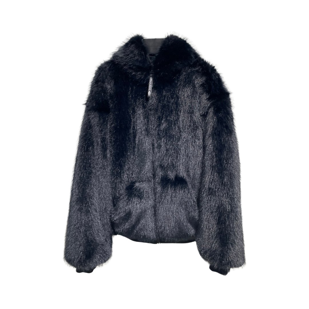 Reversible Faux Fur Schwarz
