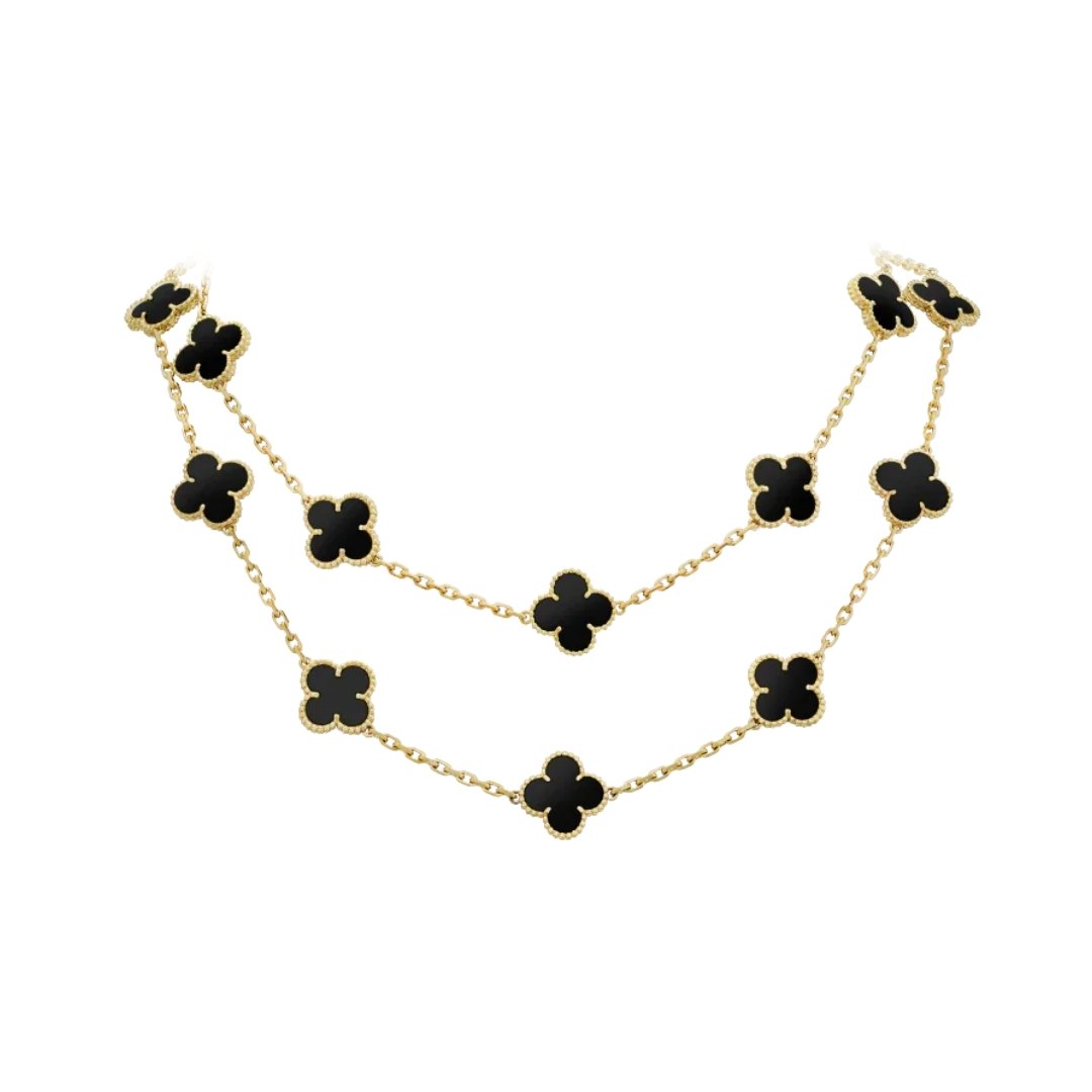 Alhambra Long Necklace, 20 Motifs Yellow Gold