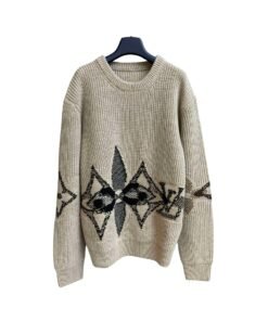 Grafikstrick Pullover Creme