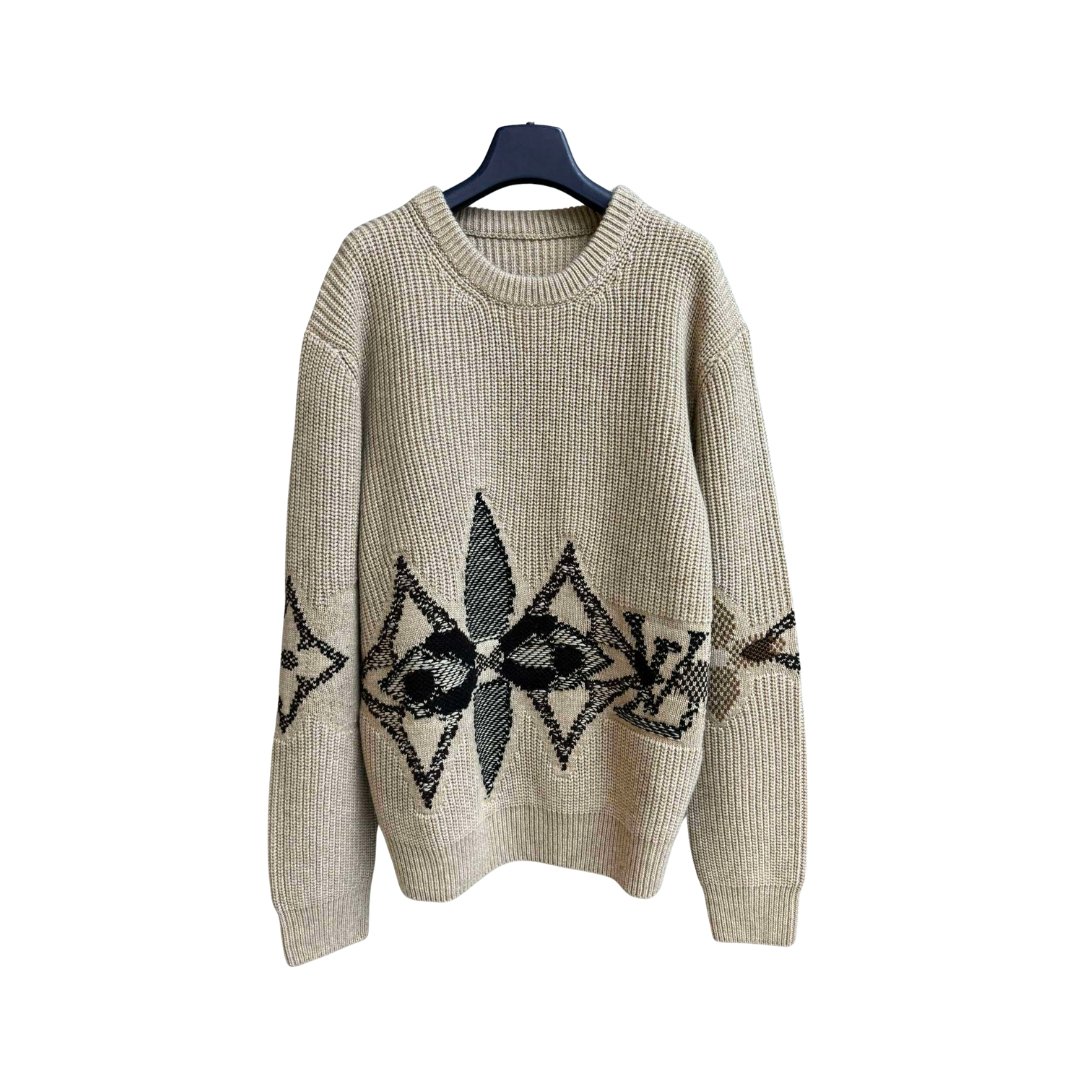 Grafikstrick Pullover Creme
