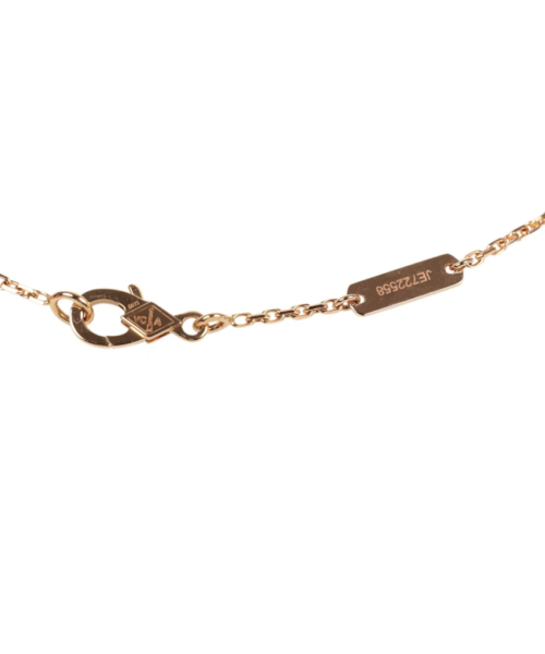 Van Cleef & Arpels 2016 Holiday Vintage Alhambra Pendant Necklace Onyx 18K Rose Gold Hardware & Diamonds – Bild 7