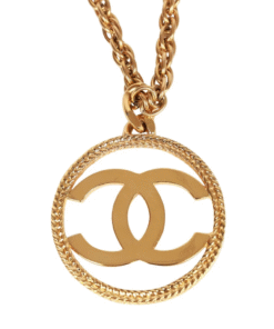 Alternative view of Vintage Chanel 24K Gold Plated Large Signature CC Logo Pendant Necklace