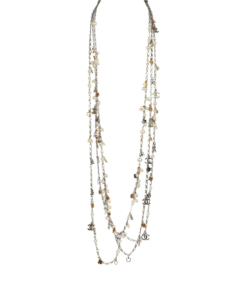 Pre-owned Chanel CC Clovers & Hearts Layered Necklace Mixed Metal Hardware