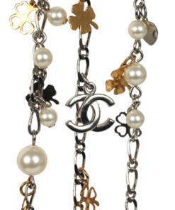 Alternative view of Pre-owned Chanel CC Clovers & Hearts Layered Necklace Mixed Metal Hardware