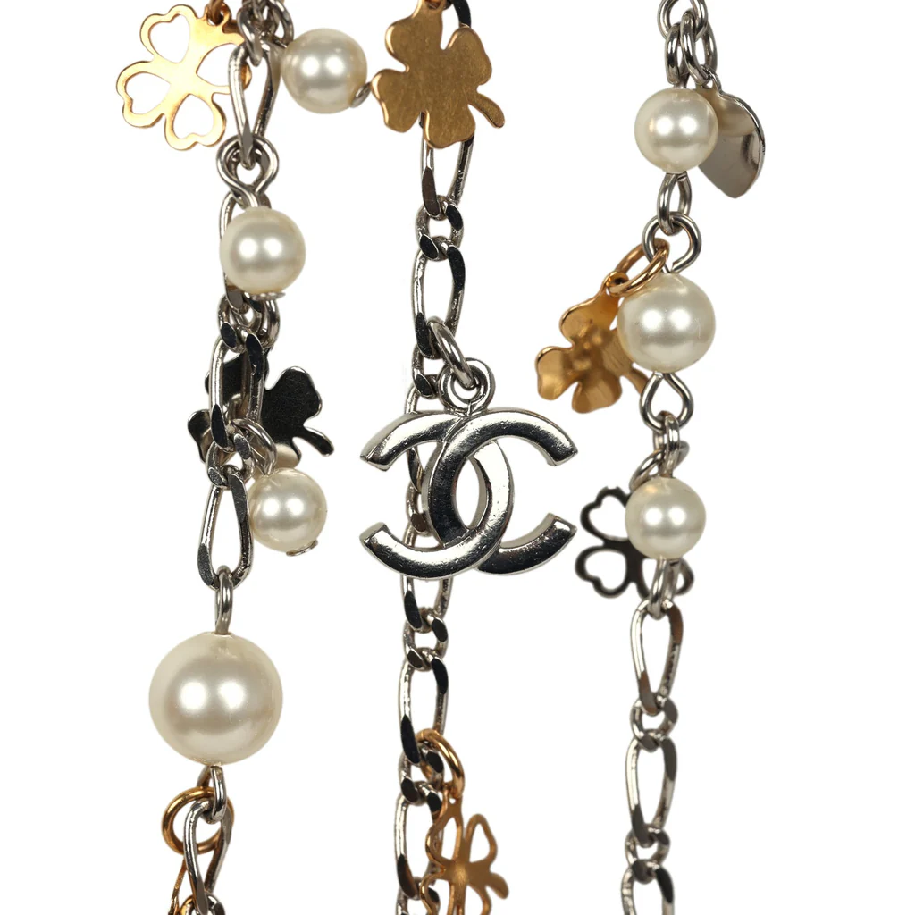 Pre-owned Chanel CC Clovers & Hearts Layered Necklace Mixed Metal Hardware – Bild 2