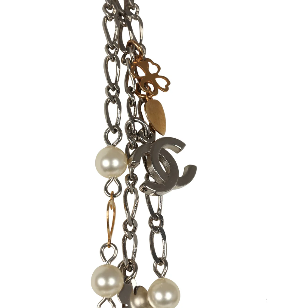 Pre-owned Chanel CC Clovers & Hearts Layered Necklace Mixed Metal Hardware – Bild 4