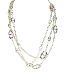 Hermès Farandole Rope Necklace 160cm Sterling Silver Hardware