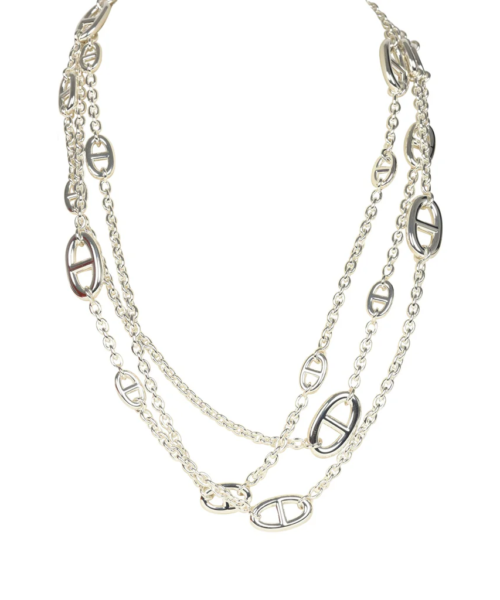 Hermès Farandole Rope Necklace 160cm Sterling Silver Hardware