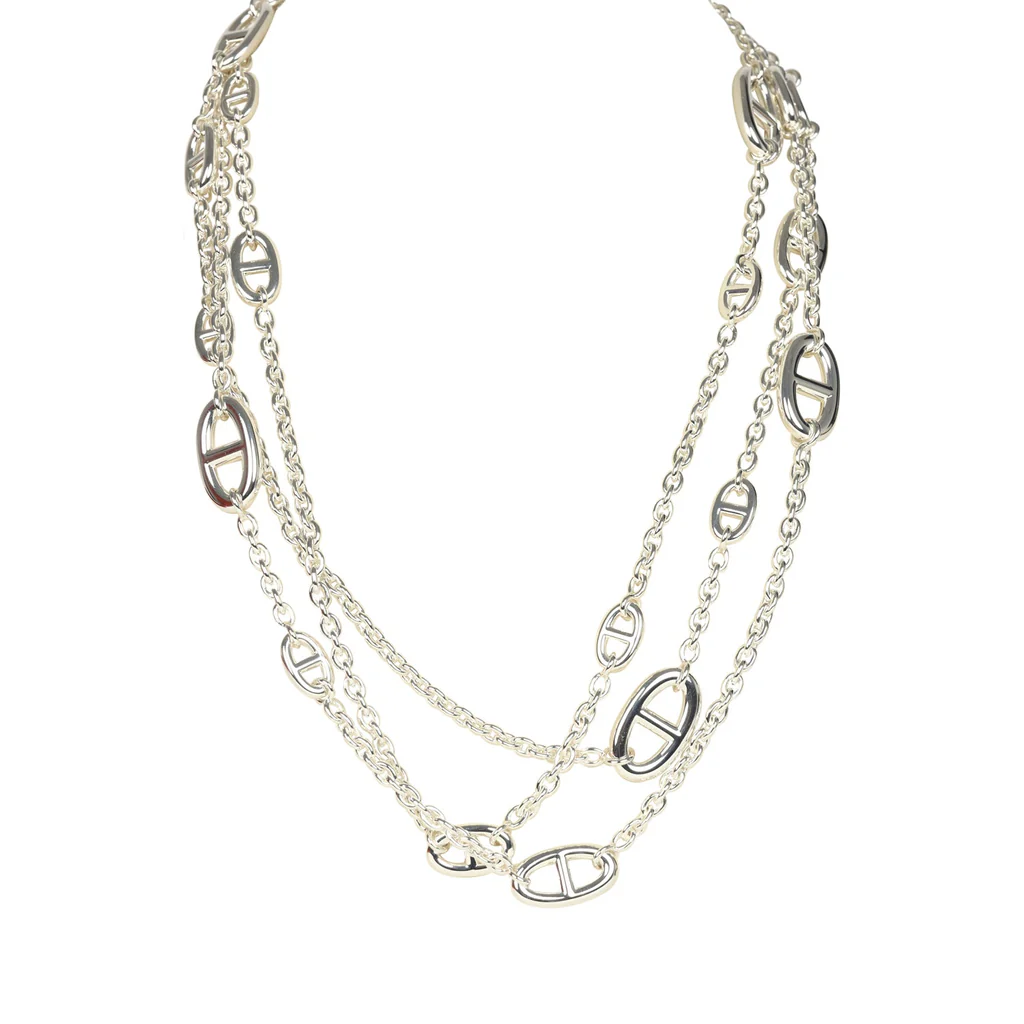 Hermès Farandole Rope Necklace 160cm Sterling Silver Hardware