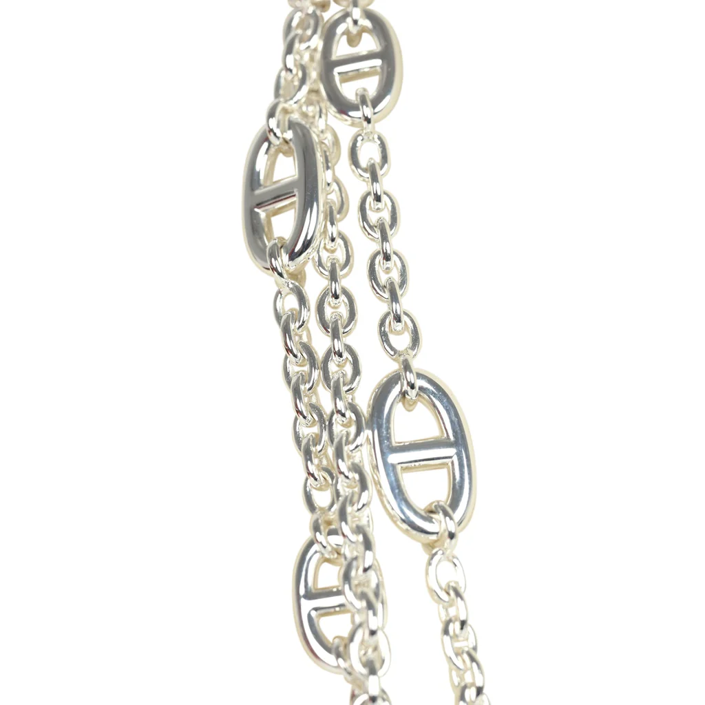 Hermès Farandole Rope Necklace 160cm Sterling Silver Hardware – Bild 3