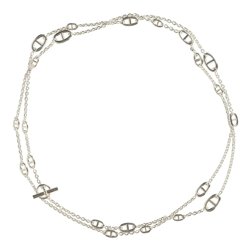 Hermès Farandole Rope Necklace 160cm Sterling Silver Hardware – Bild 5