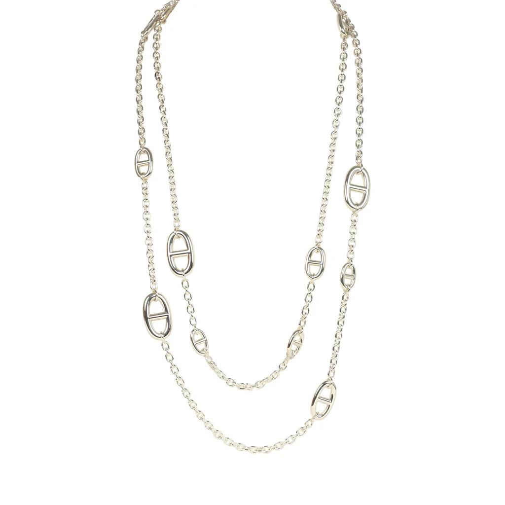 Hermès Farandole Rope Necklace 120cm Sterling Silver Hardware