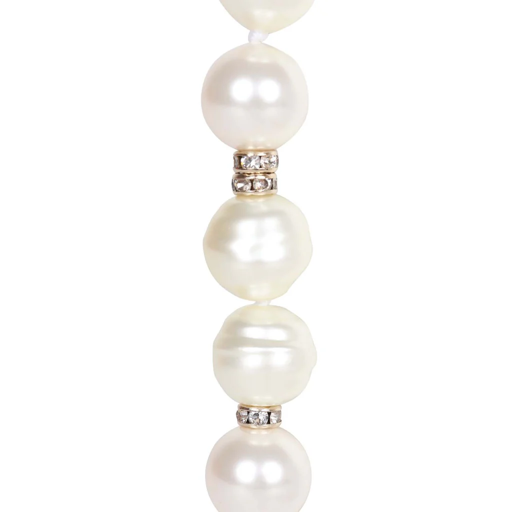 Chanel Gold CC Faux Large Pearl Crystal Necklace – Bild 4