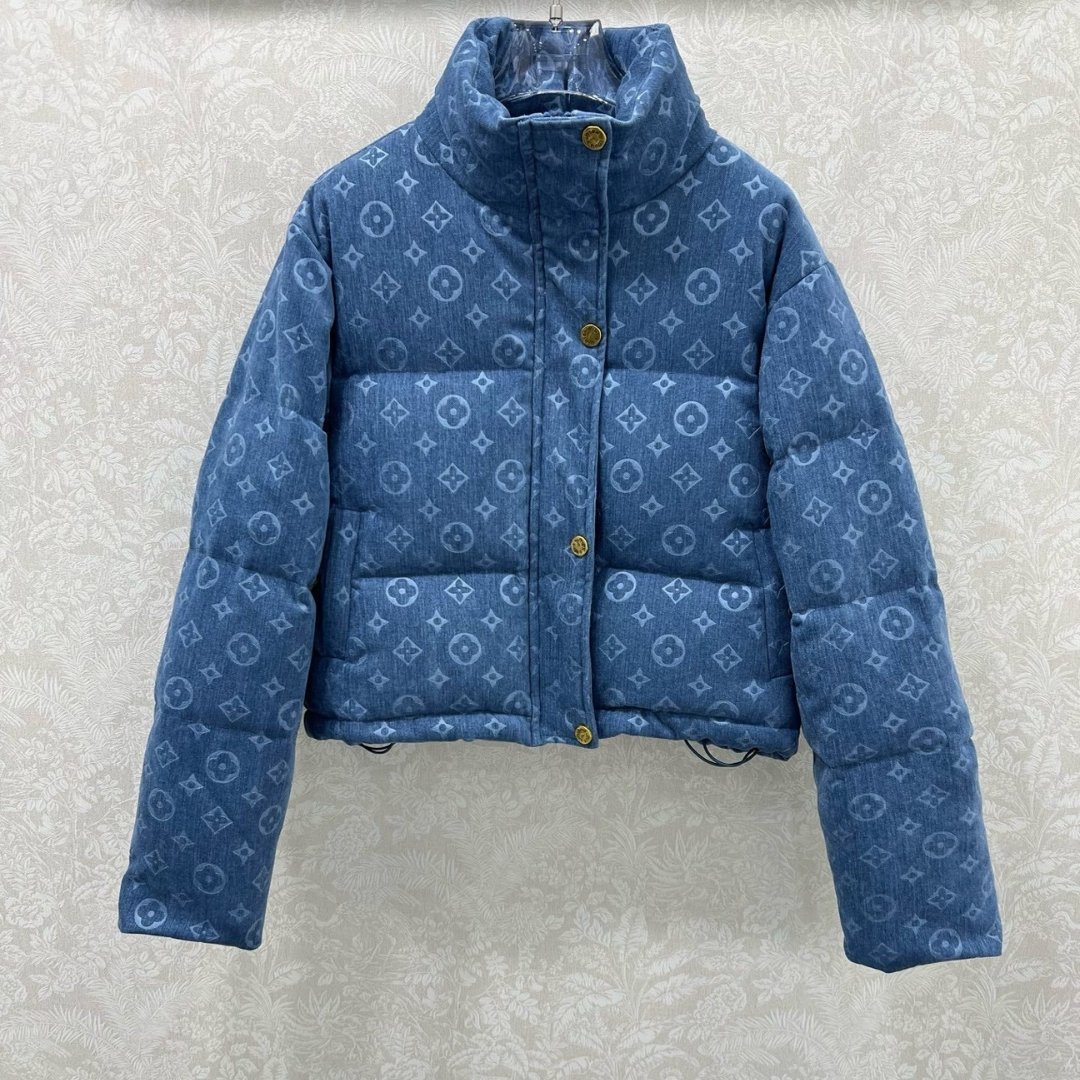 Denim Puffer Jacket Blau – Bild 4