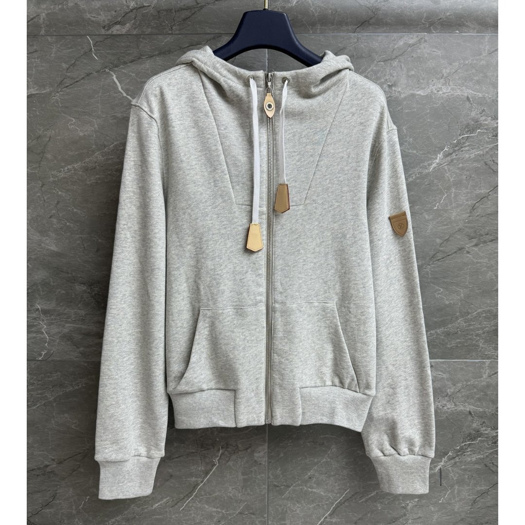Basic Zip Hoodie Grau – Bild 3