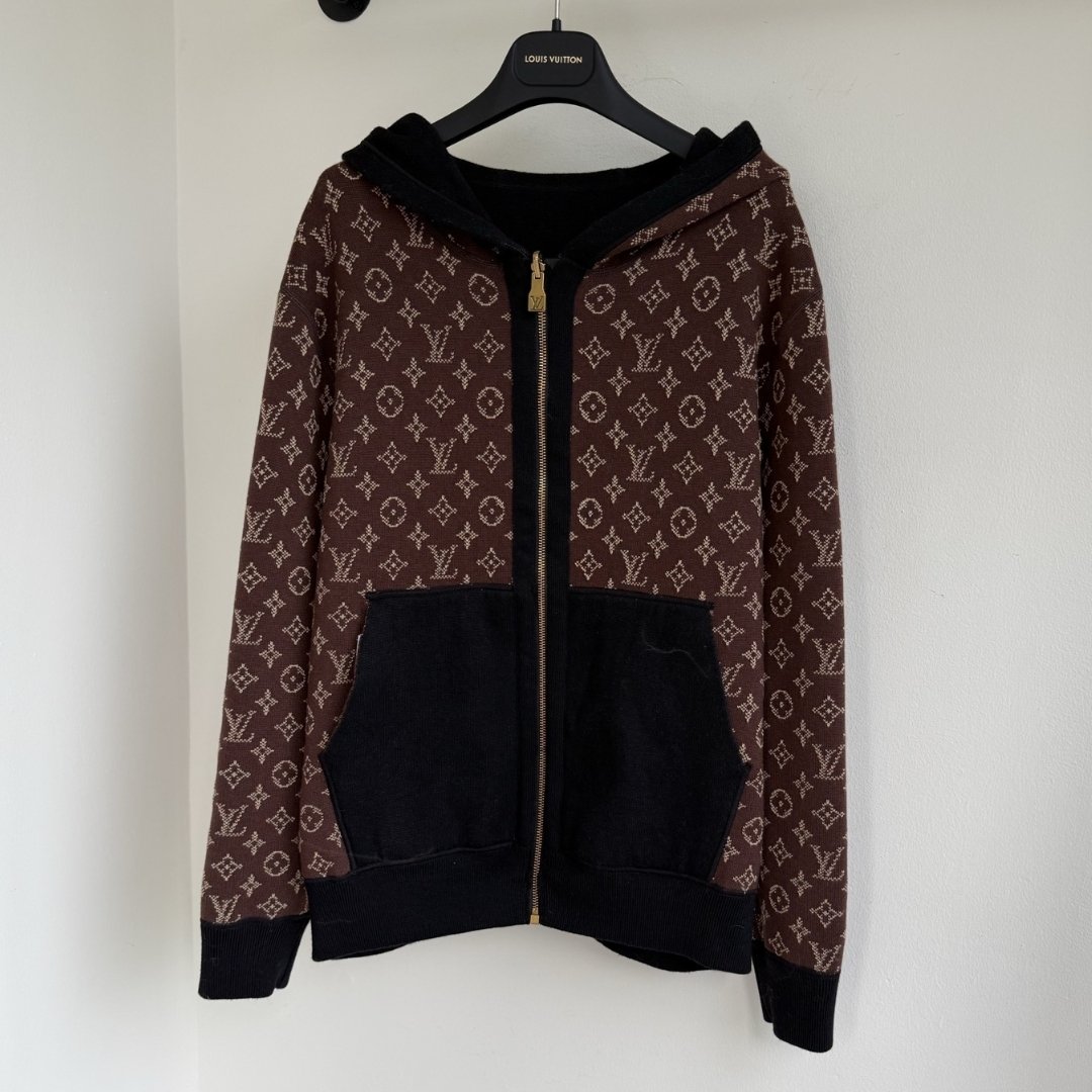 Tone Knit Hoodie Braun – Bild 3
