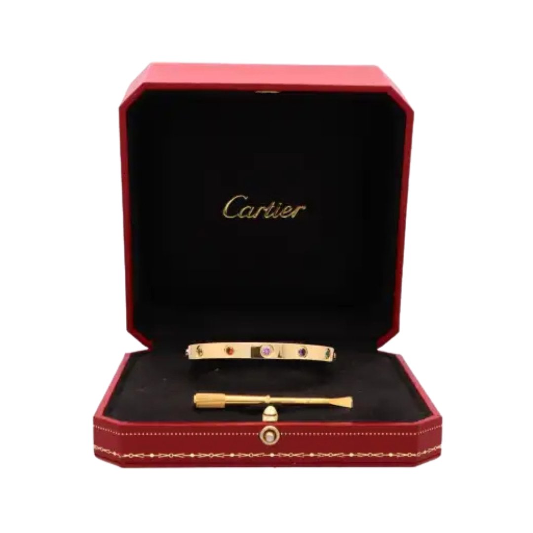 Multi Gem Love Bracelet in Yellow Gold – Bild 2
