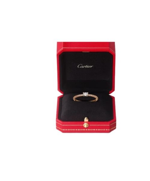 Alternative view of Spark Ring Rose Gold with an Emerald-Cut Diamond