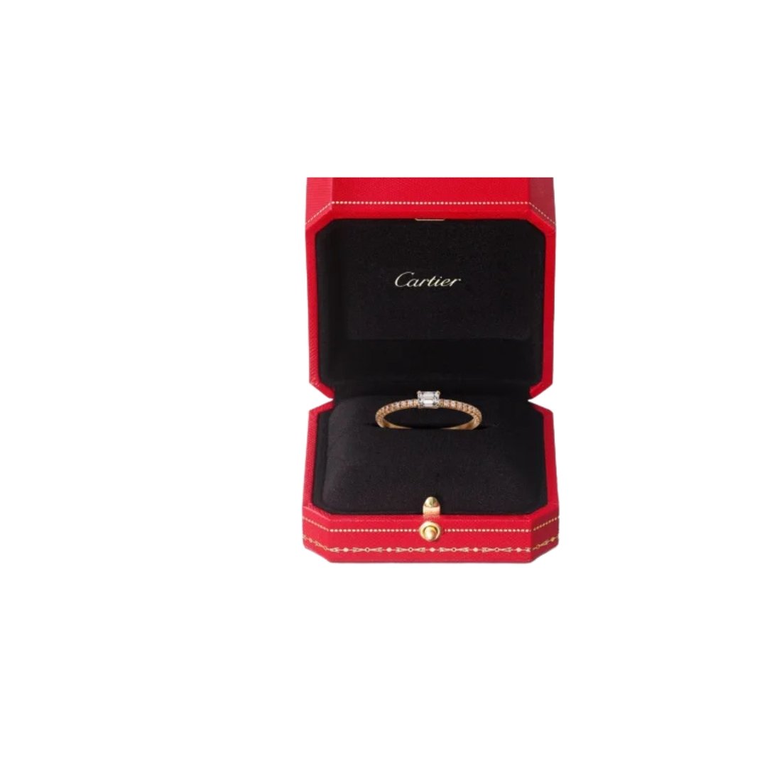Spark Ring Rose Gold with an Emerald-Cut Diamond – Bild 2