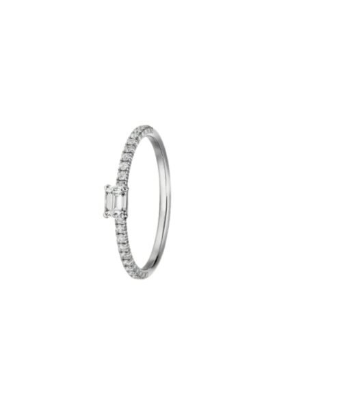 Alternative view of Spark Ring with an Emerald-Cut Diamond