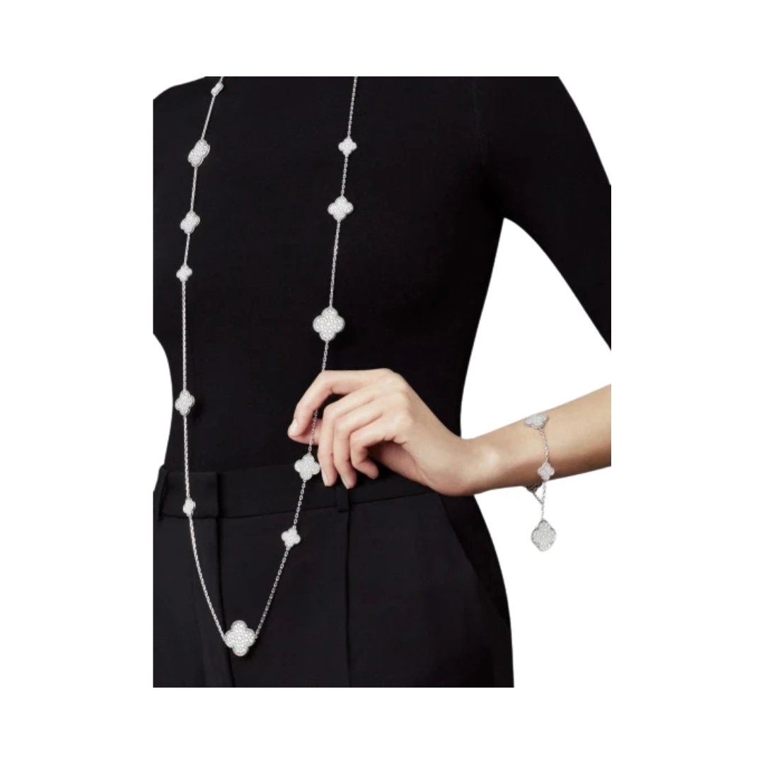 Alhambra long necklace, 16 motifs White Gold – Bild 2