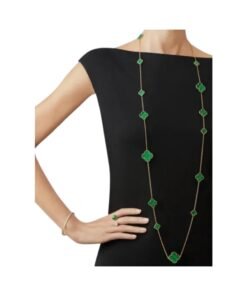 Alternative view of Long Necklace, 16 Motifs Yellow Gold