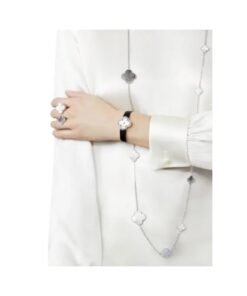 Alternative view of Long Necklace, 16 Motifs White Gold Chalcedony