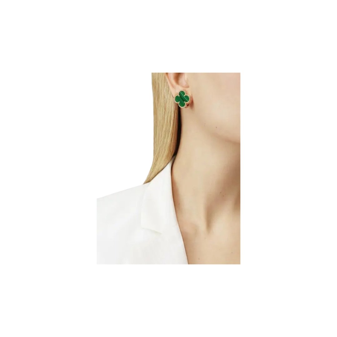 Magic Alhambra Earrings Malachite – Bild 2