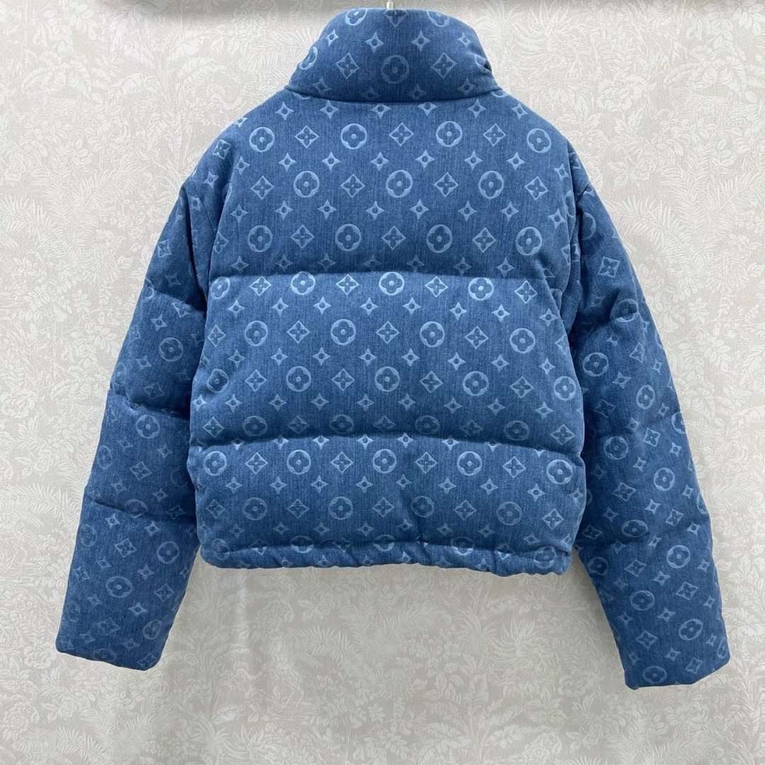 Denim Puffer Jacket Blau – Bild 2