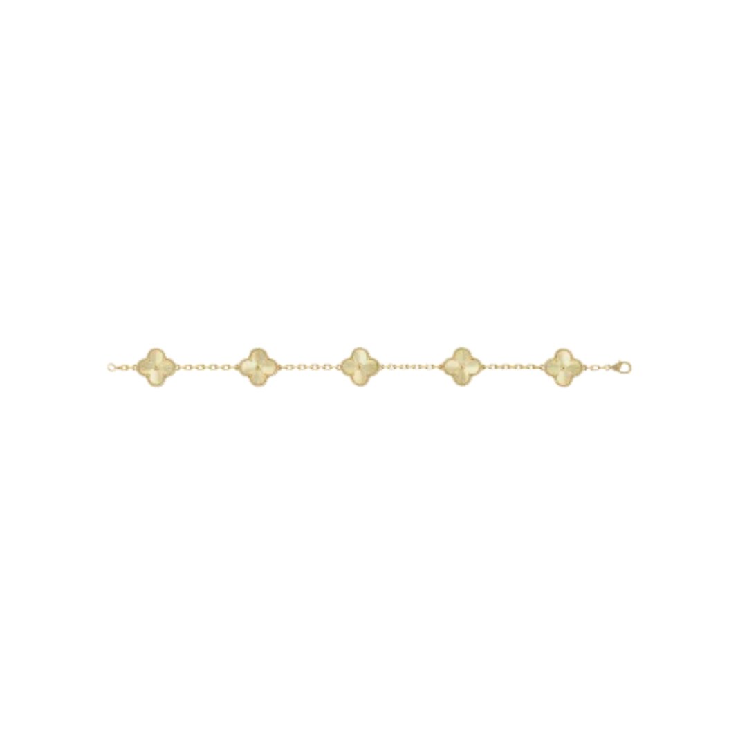 Alhambra Bracelet, 5 Motifs, Border of Golden Beads – Bild 3