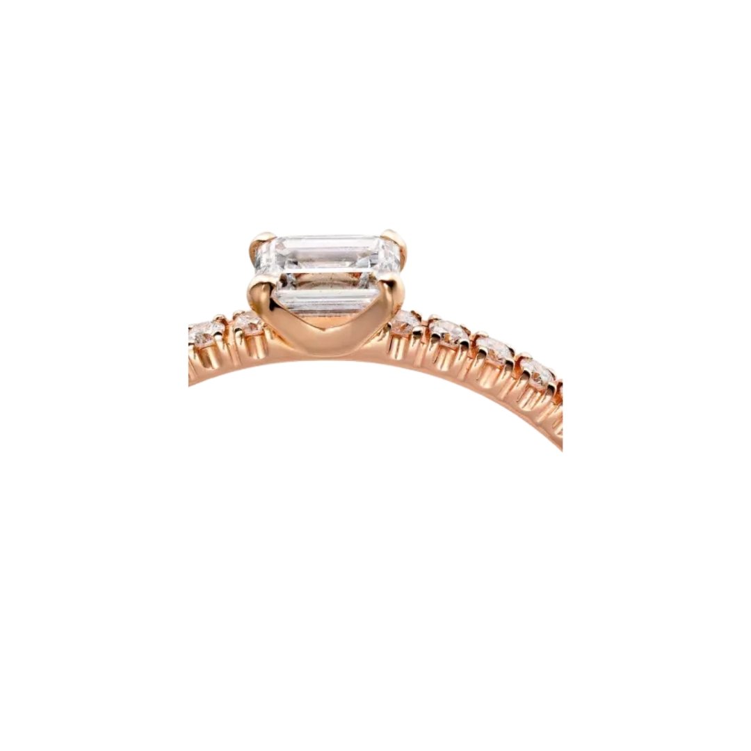 Spark Ring Rose Gold with an Emerald-Cut Diamond – Bild 3