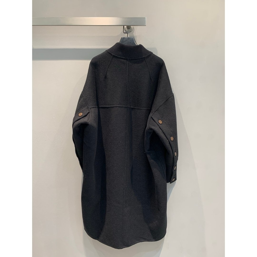 Mantel aus Walkwolle Schwarz – Bild 3