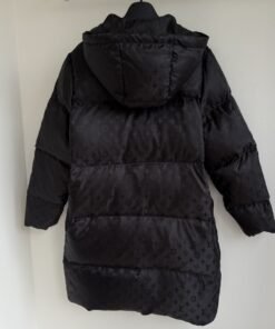 Alternative view of Textured Hooded Puffer Schwarz