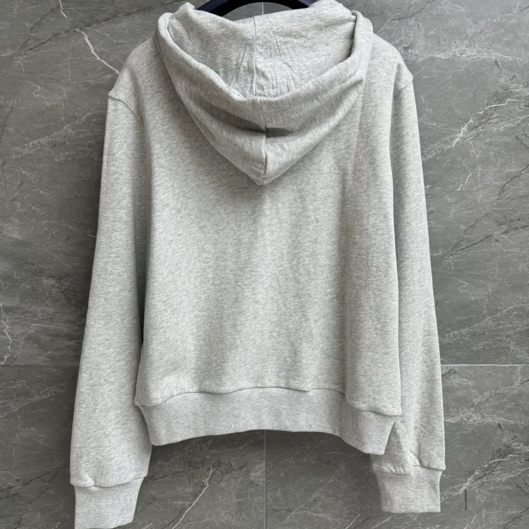 Basic Zip Hoodie Grau – Bild 2
