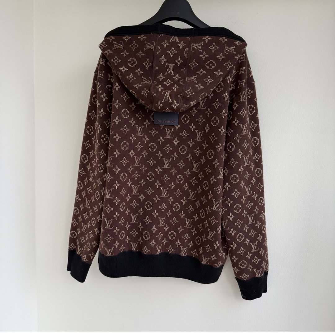 Tone Knit Hoodie Braun – Bild 2
