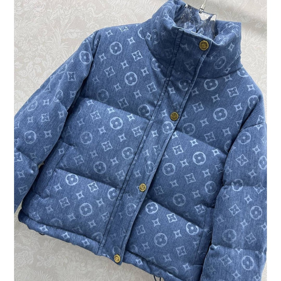 Denim Puffer Jacket Blau – Bild 3