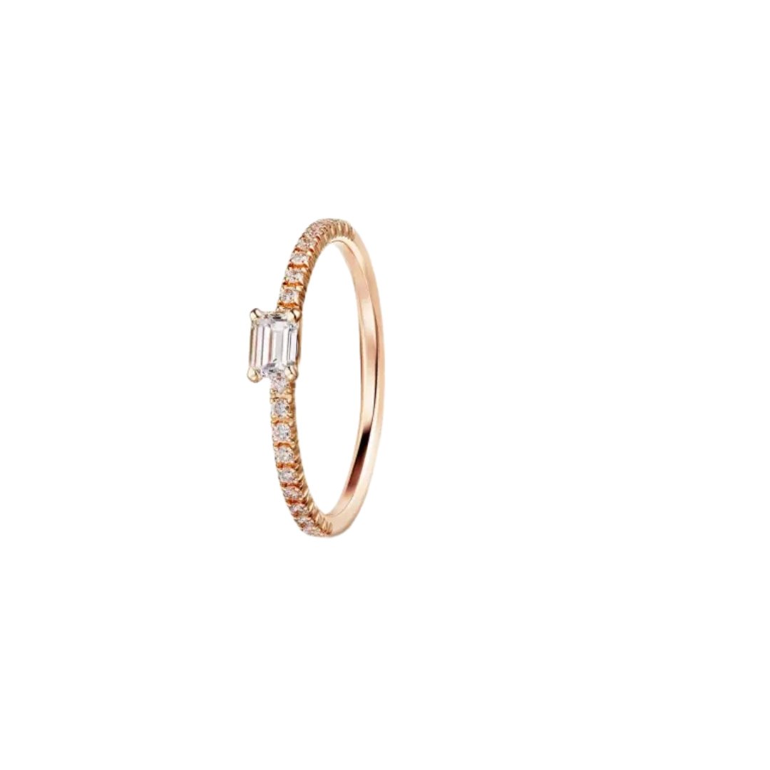 Spark Ring Rose Gold with an Emerald-Cut Diamond – Bild 4