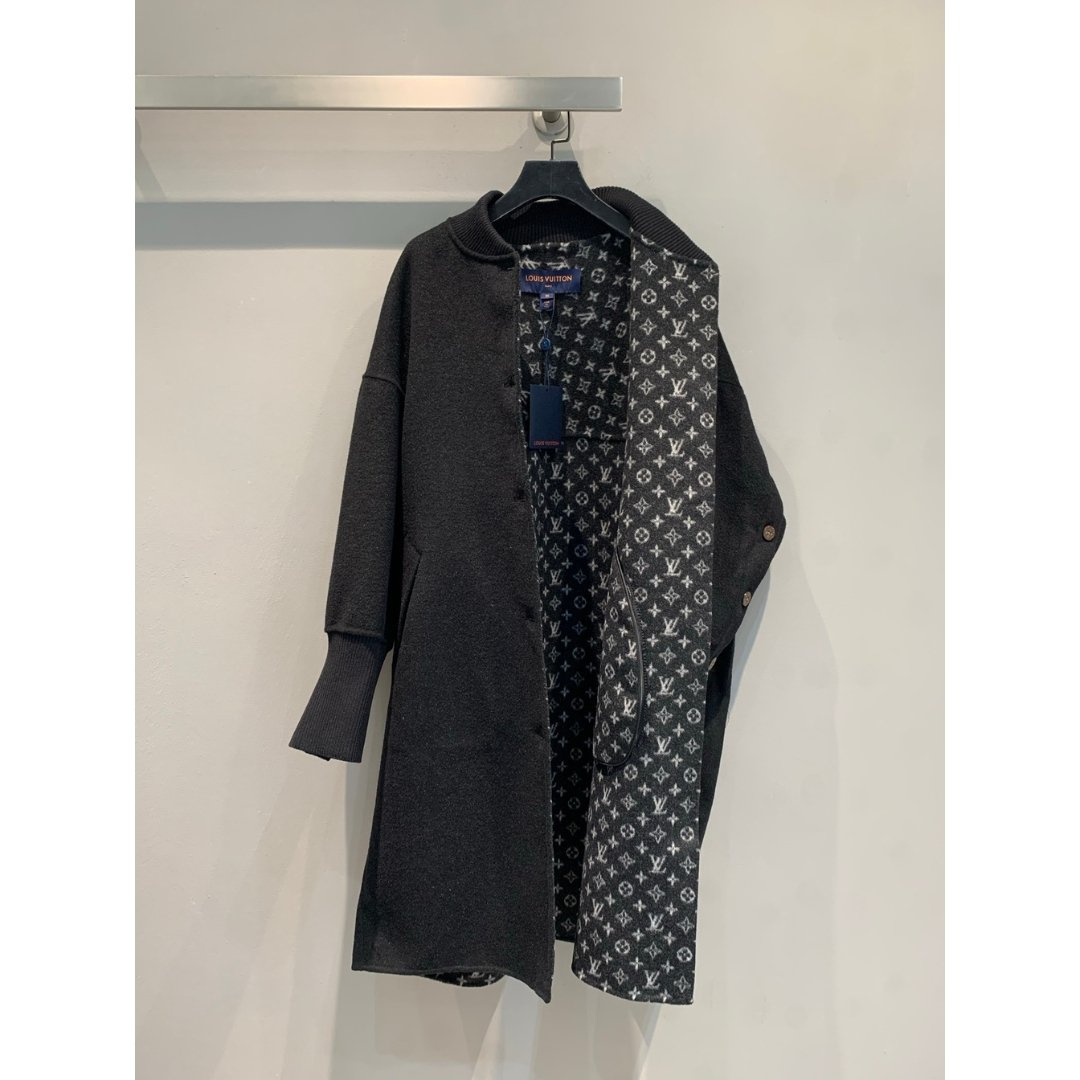Mantel aus Walkwolle Schwarz – Bild 4