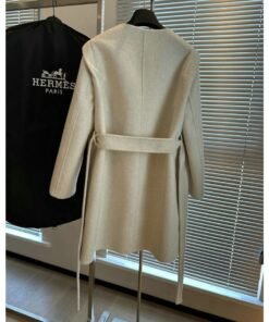 Alternative view of Long Coat Belted Beige