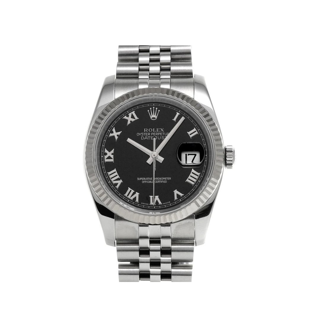 Datejust 36mm Nero Numeri Romani DateJust